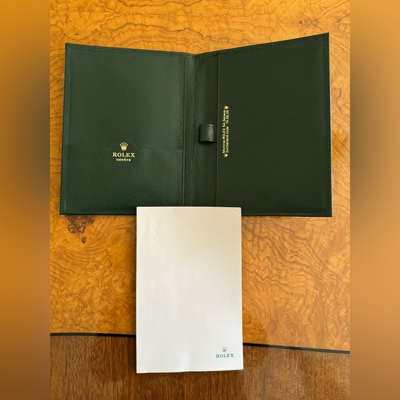 Vintage New Genuine ROLEX Green Leather Note Pad . - Picture 3 of 8